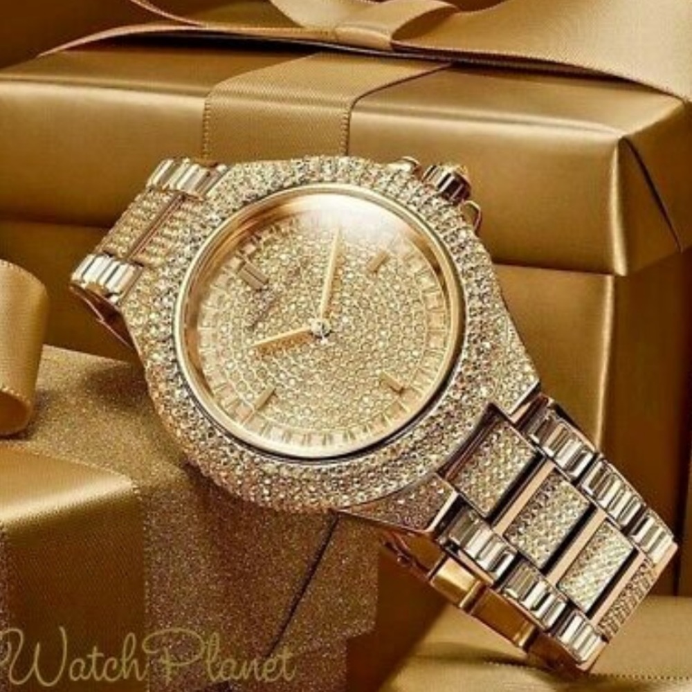 MICHAEL KORS MK5720 Gold-tone Camille Crystal Pave Dial St. Steel Watch